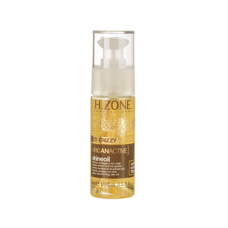 روغن براق کننده مو آرگان 5روغن براق کننده و ضد وز اچ زون مدل Argan Active حجم 50 میل0 میل H.Zone