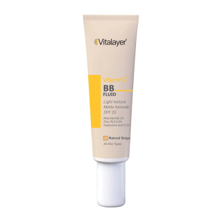 بی بی کرم فلوئید ویتالیر با SPF25 دارای ویتامین C حجم 30 میلی لیتر Natural Beige