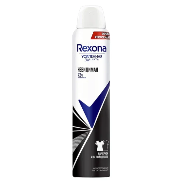 اسپری دئودورانت رکسونا Rexona زنانه مدل Invisible Black And White اصل روسیه حجم 200 میل