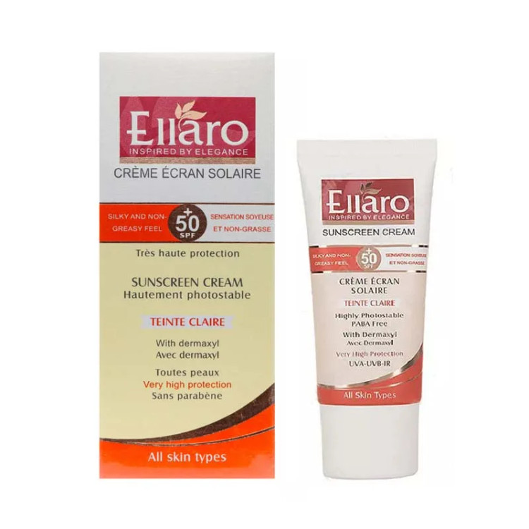 کرم ضد آفتاب بژ روشن الارو +SPF50 مناسب انواع پوست حجم 50 میل